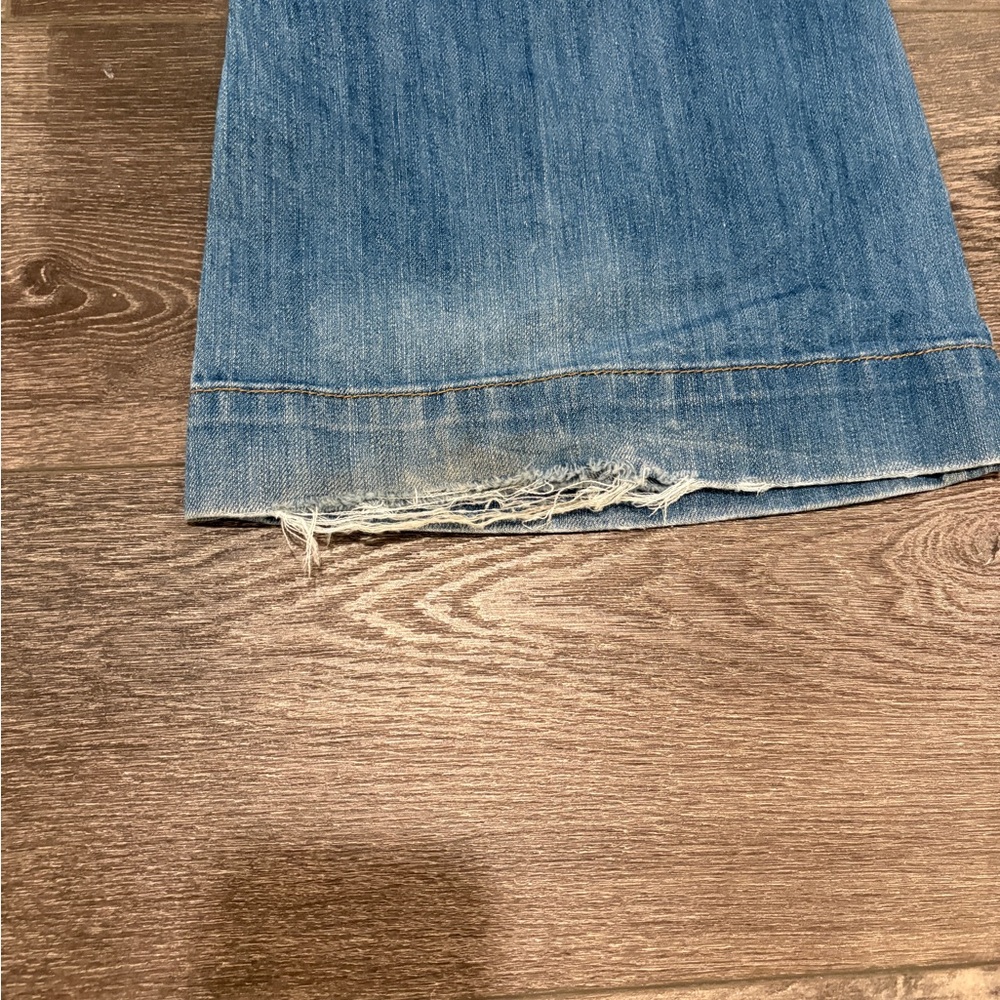 PAIGE Blue Flare Wide Leg Jeans Vintage-Inspired - Picture 10 of 10